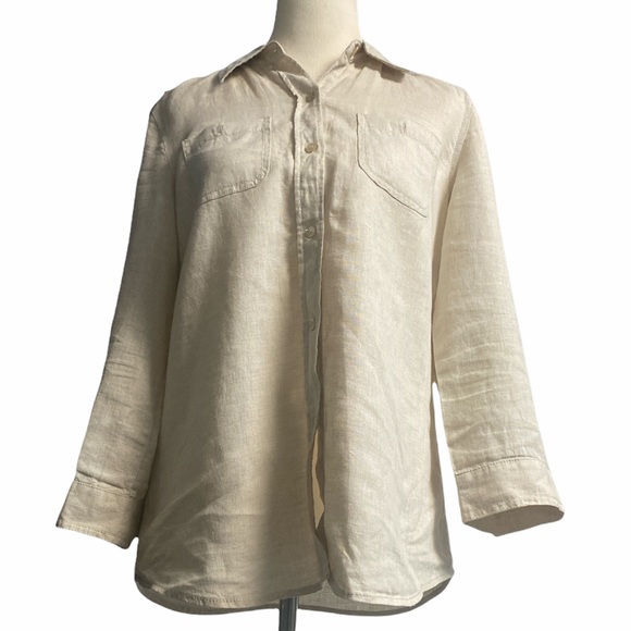 Liz Claiborne beige long sleeve shirt 🧩 - Picture 3 of 8